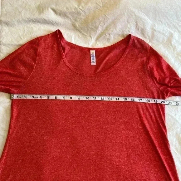 LuLaRoe Orange Heathered Long Sleeve High/Low Hem Large Tunic T-Shirt. - Picture 7 of 10